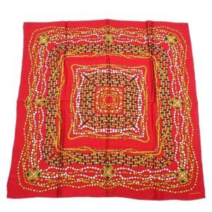 Chanel Red Scarf Small Good 135801